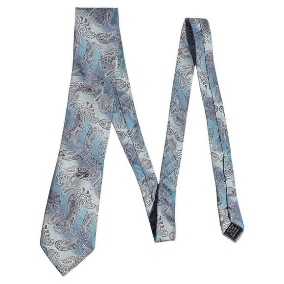 Pronto Uomo PLATINUM tie blue paisley - Picture 2 of 4